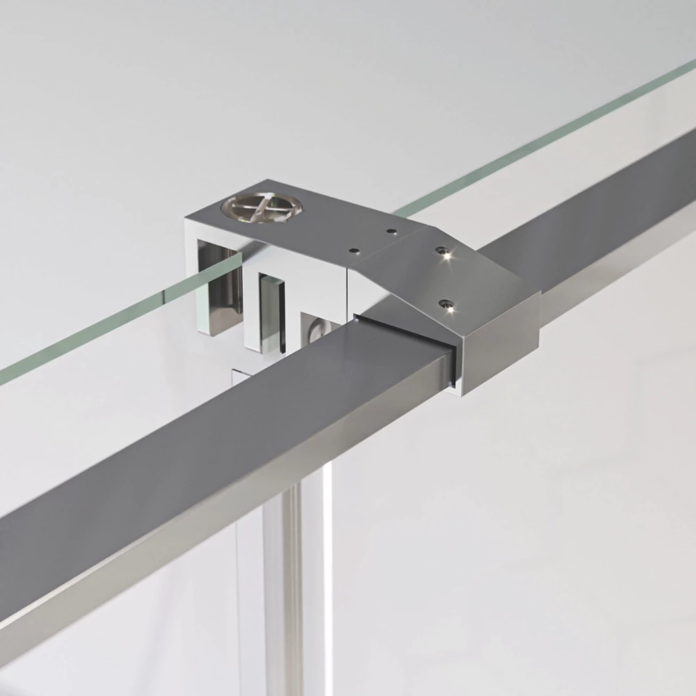 Aqualux Aquarius 6 Frameless Rectangular Sliding Shower Door 1400 X 1900mm - Image 4