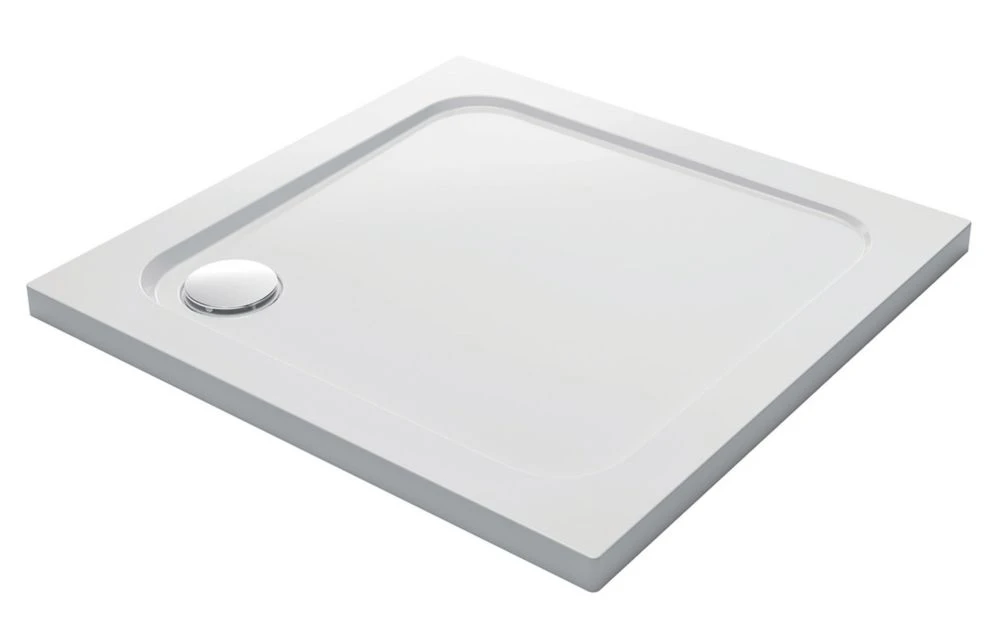 Mira Flight Low Corner Waste Square Shower Tray White 760 X 760 X 40mm