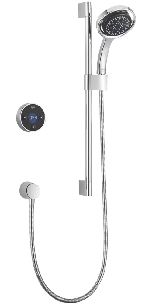 Mira Platinum HP/Combi Rear-Fed Single Outlet Black / Chrome Thermostatic Wireless Digital Mixer Shower