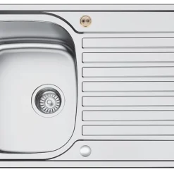 Bristan Inox 1 Bowl Stainless Steel Easyfit Universal Kitchen Sink 860 X 500mm