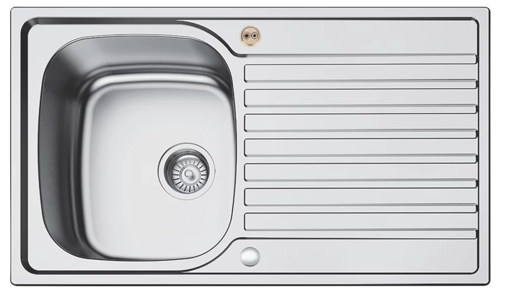 Bristan Inox 1 Bowl Stainless Steel Easyfit Universal Kitchen Sink 860 X 500mm