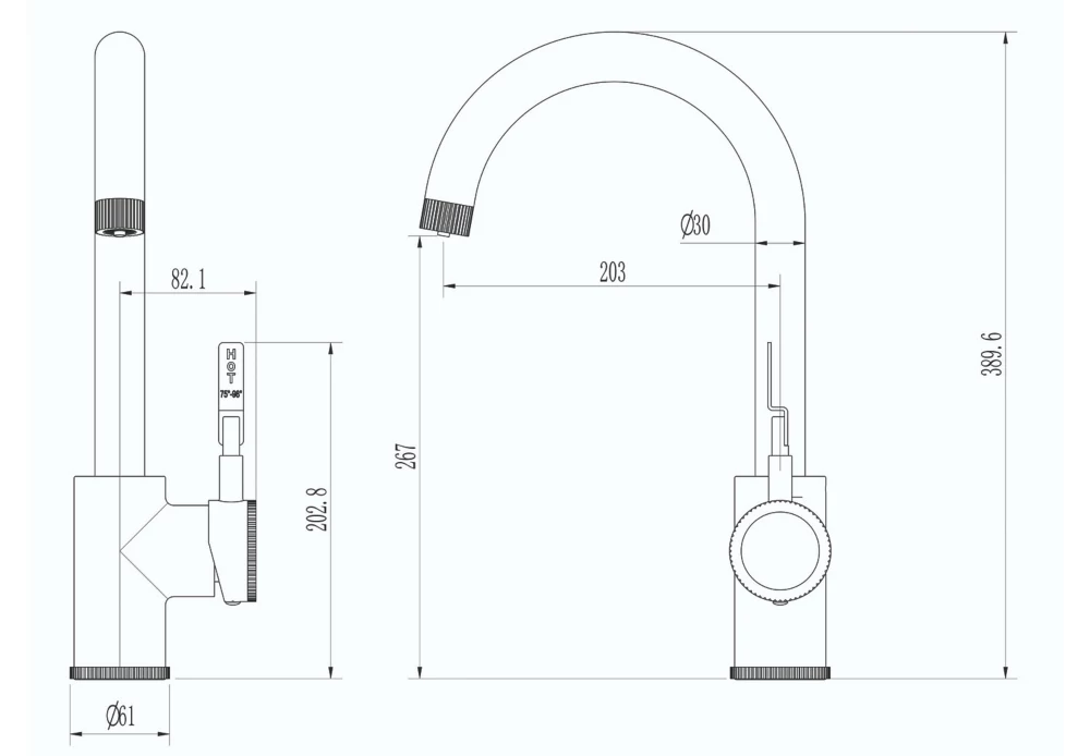 ETAL Industrial Single Lever 3-in-1 Hot Water Kitchen Tap Polished Chrome - Image 4