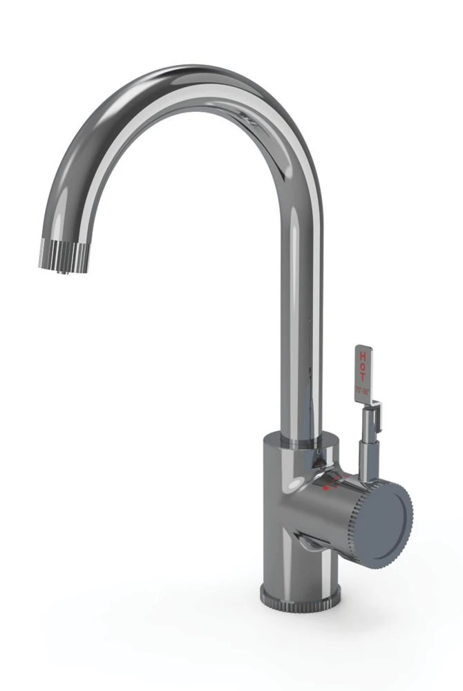 ETAL Industrial Single Lever 3-in-1 Hot Water Kitchen Tap Polished Chrome