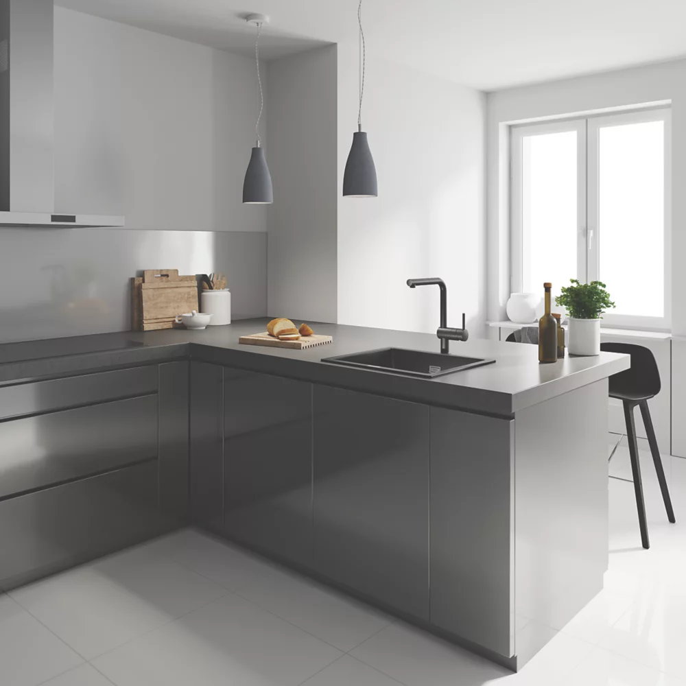 Grohe K700U 1 Bowl Granite Composite Sink Black Non-Handed 533 X 457mm - Image 3