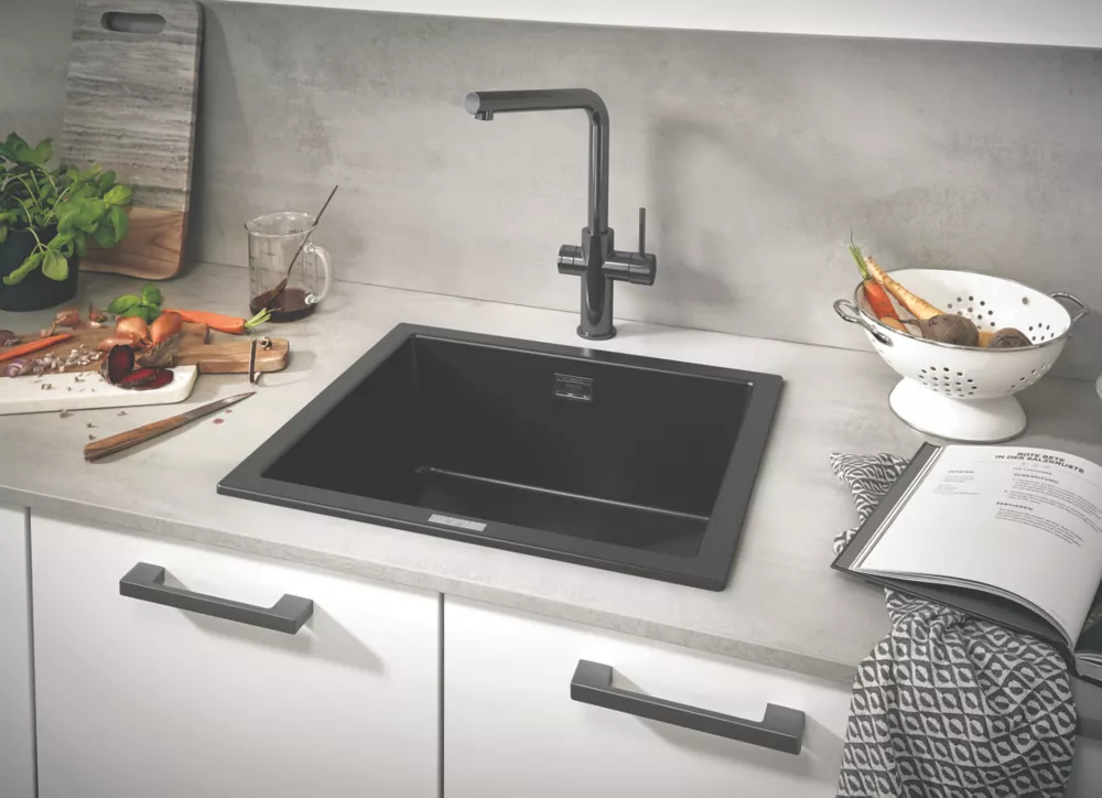 Grohe K700U 1 Bowl Granite Composite Sink Black Non-Handed 533 X 457mm - Image 5
