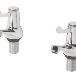 Essentials 1/4 Turn Bath Taps Pair Chrome