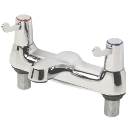 Essentials 1/4 Turn Dual Commercial Lever Bath Filler Bathroom Tap Chrome
