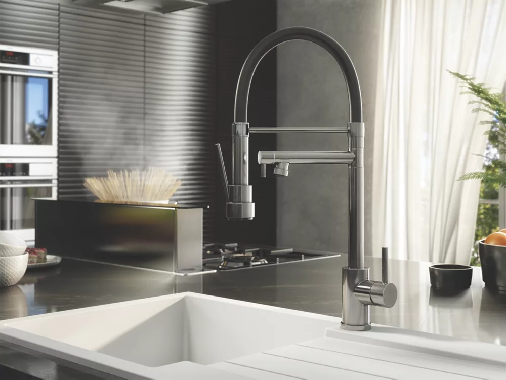 ETAL Goda Multi-Use Kitchen Mixer Tap Brushed Steel - Image 3