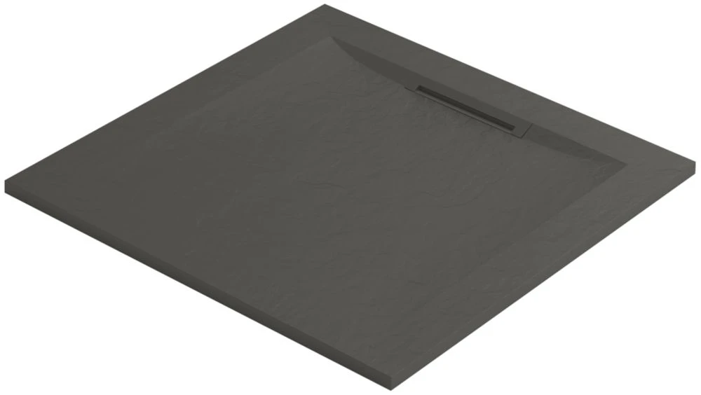 Mira Flight Level Square Shower Tray Slate Grey 800 X 800 X 25mm