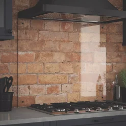 Splashback Clear Splashback With Black Caps 900 X 750 X 6mm