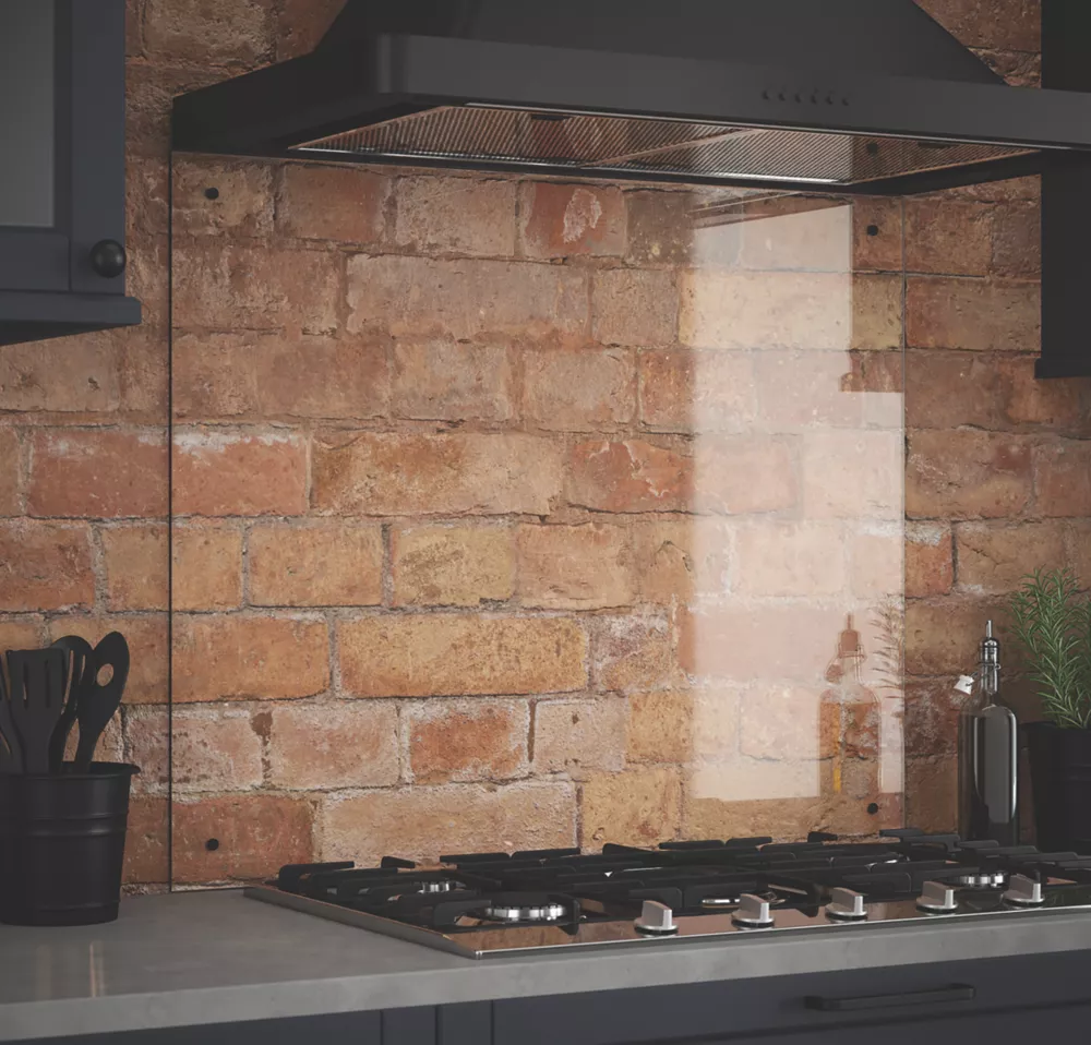 Splashback Clear Splashback With Black Caps 900 X 750 X 6mm