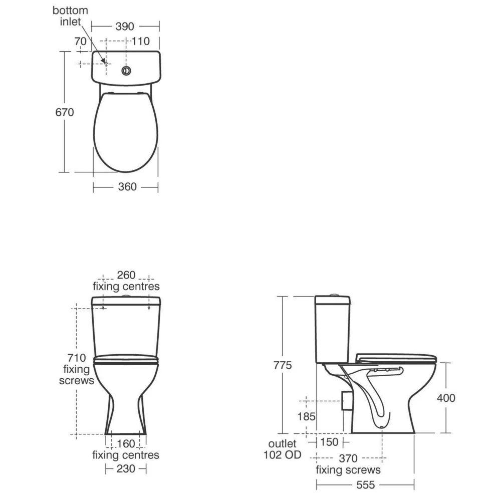 Armitage Shanks Sandringham 21 Close-Coupled WC Pack Dual-Flush 6Ltr - Image 2