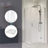 Aqualux Aquarius 6 Frameless Square Shower Enclosure & Tray Reversible Left/Right Opening Chrome 760 X 760 X 1900mm