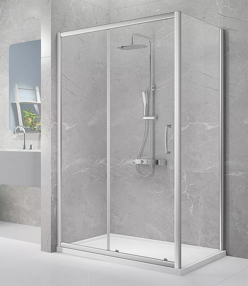 Triton Neo Eight Framed Rectangular Sliding Door Shower Enclosure Reversible Chrome 1000 X 760 X 1900mm