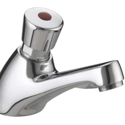 Bristan Timed Flow Compression Valve Bathroom Basin Pillar Tap Chrome