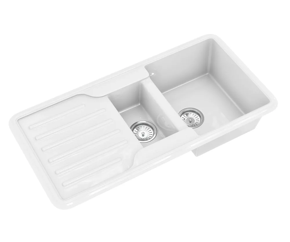 ETAL Comite 1.5 Bowl Composite Kitchen Sink White Reversible 1000 X 500mm