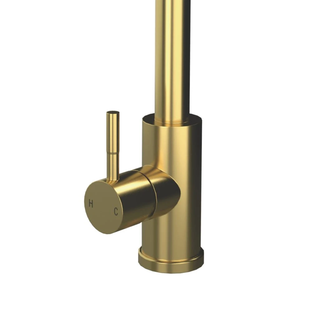 ETAL Bucks Pull-Out Spray Mixer Tap Brushed Brass - Image 3