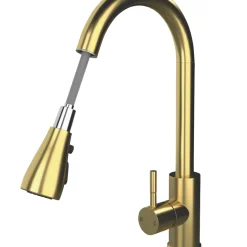 ETAL Bucks Pull-Out Spray Mixer Tap Brushed Brass