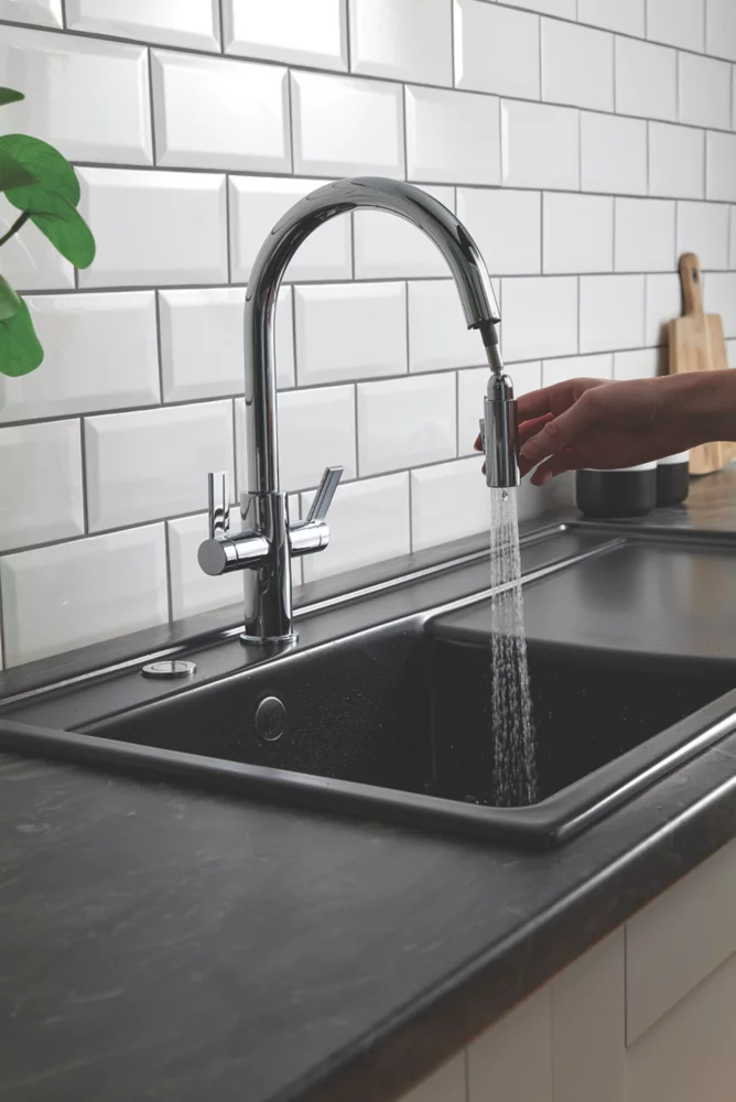 Clearwater Kira KIR30CP Double Lever Tap With Twin Spray Pull-Out Chrome - Image 5