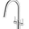 Clearwater Kira KIR30CP Double Lever Tap With Twin Spray Pull-Out Chrome
