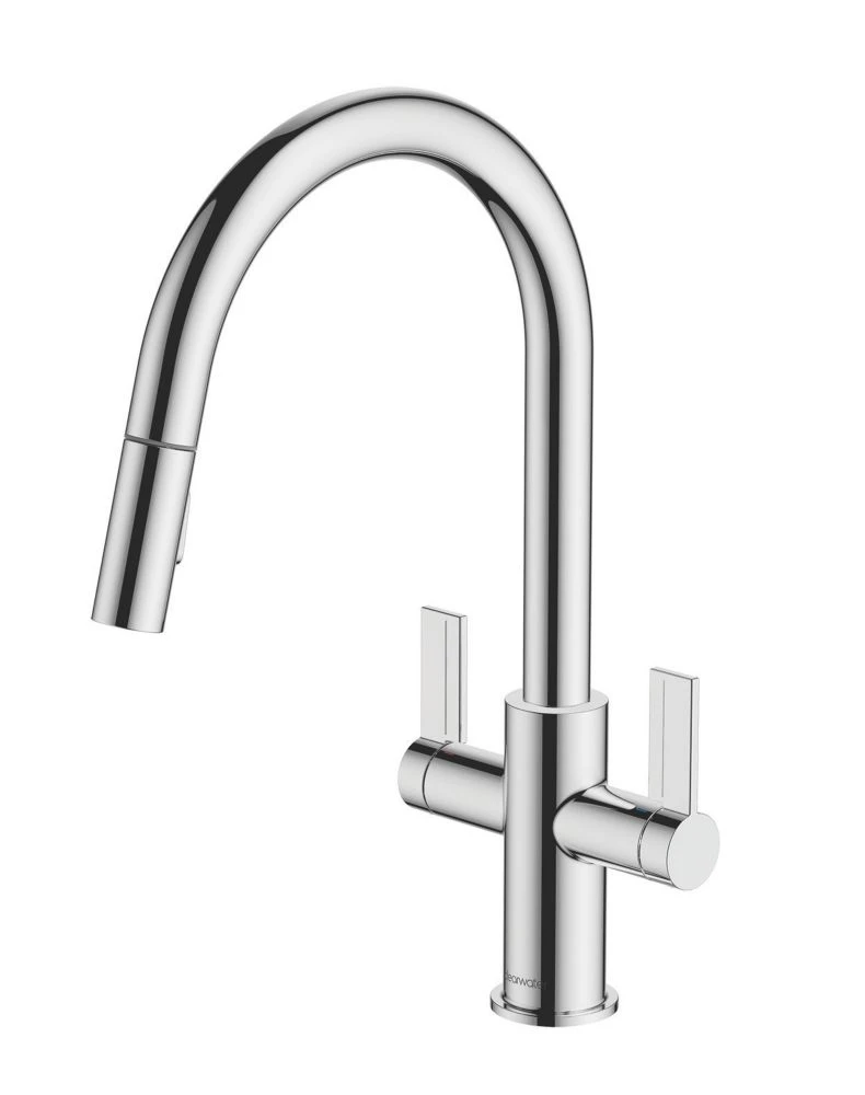 Clearwater Kira KIR30CP Double Lever Tap With Twin Spray Pull-Out Chrome
