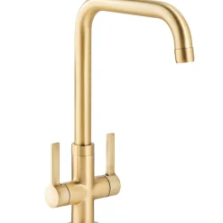 Abode Pico Quad Dual-Lever Mono Mixer Kitchen Tap Brushed Brass