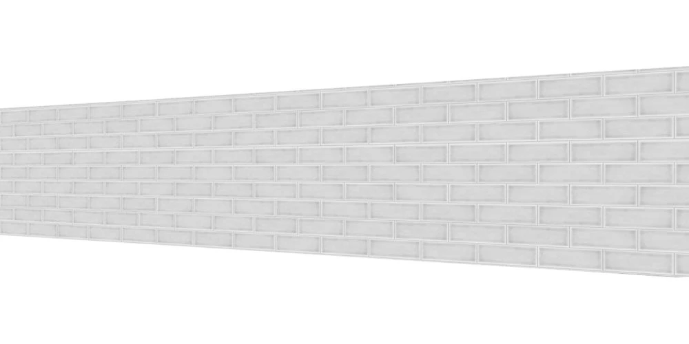 Splashwall White Crackle Tile Alloy Splashback 2440 X 750 X 4mm