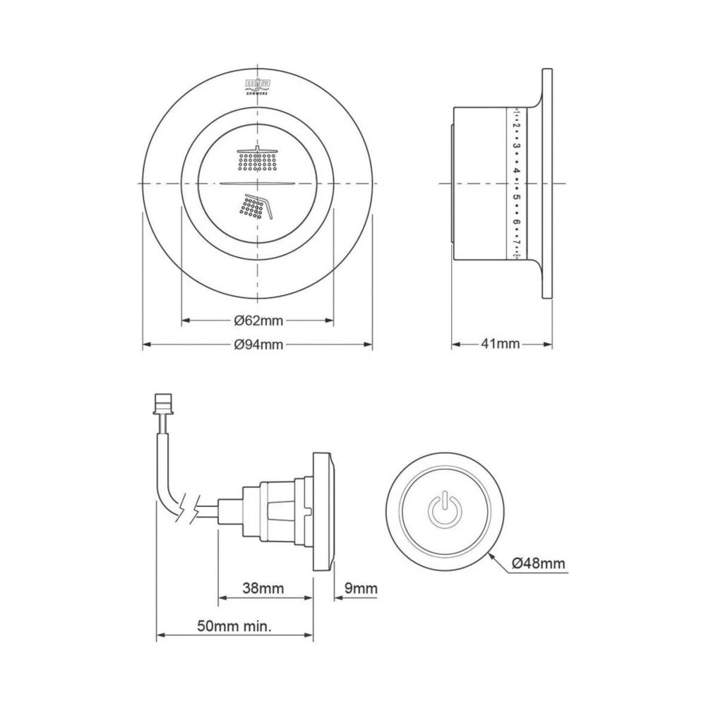 Mira Mode Dual Gravity-Pumped Rear-Fed Dual Outlet Chrome Thermostatic Digital Shower - Image 7