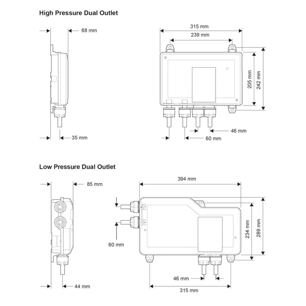Mira Mode Dual Gravity-Pumped Rear-Fed Dual Outlet Chrome Thermostatic Digital Shower - Image 8
