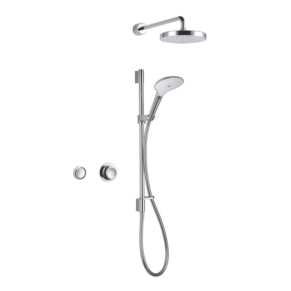 Mira Mode Dual Gravity-Pumped Rear-Fed Dual Outlet Chrome Thermostatic Digital Shower