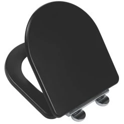 Croydex Iseo Soft-Close With Quick-Release Toilet Seat Moulded Wood Black