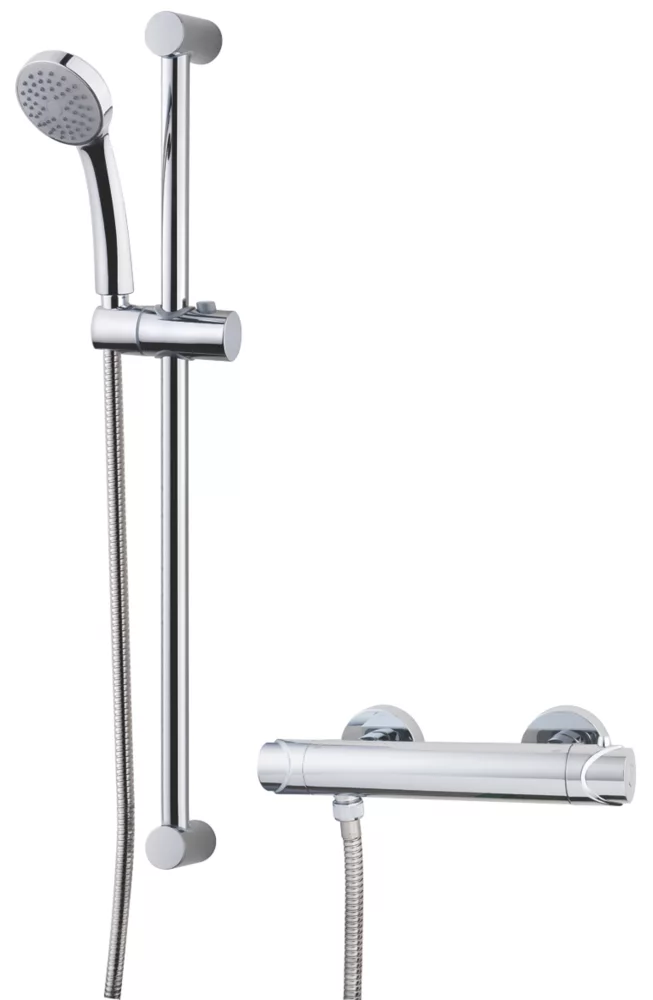 Swirl CoolTouch Rear-Fed Exposed Chrome Thermostatic Mixer Shower