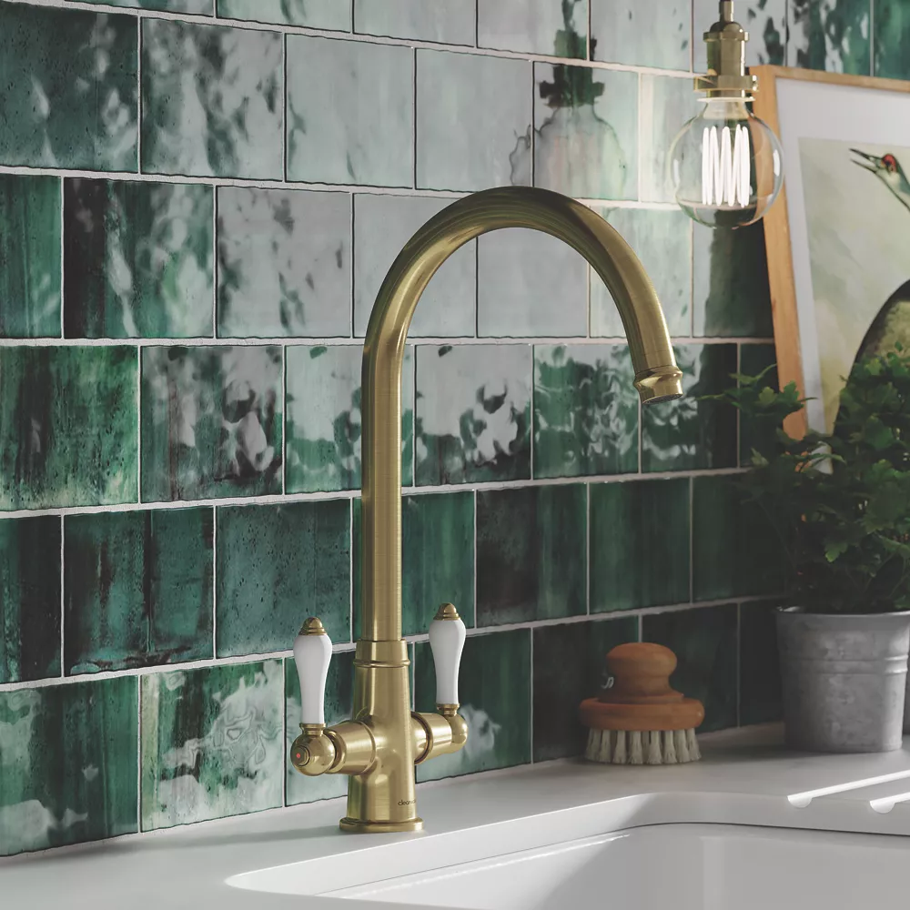 Clearwater Elegance Dual-Lever Monobloc Tap Brushed Brass PVD - Image 2