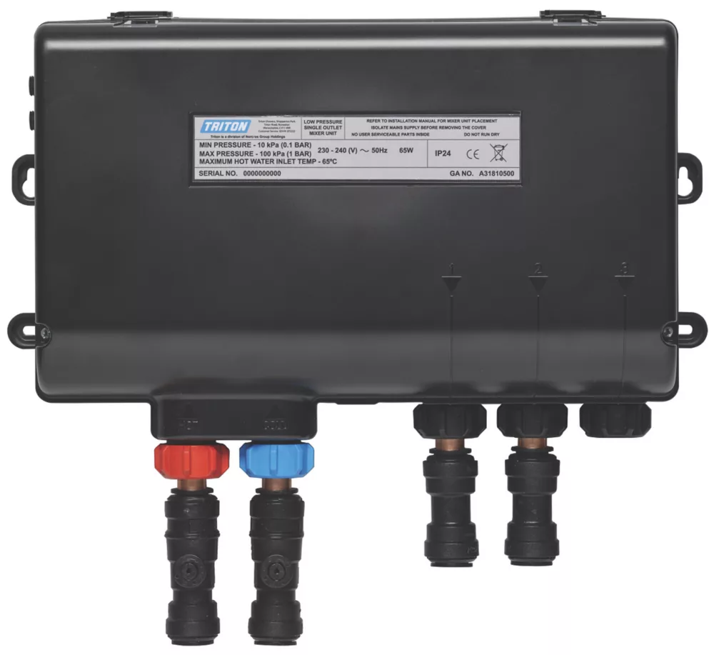 Triton H2ome HP/Combi Ceiling & Rear Fed Dual Outlet Chrome / Black Thermostatic Digital Shower - Image 4