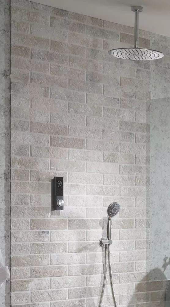 Triton H2ome HP/Combi Ceiling & Rear Fed Dual Outlet Chrome / Black Thermostatic Digital Shower - Image 6