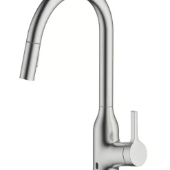Clearwater Amelio AML10BN Battery-Powered Sensor Tap With Twin Spray Pull-Out Brushed Nickel PVD