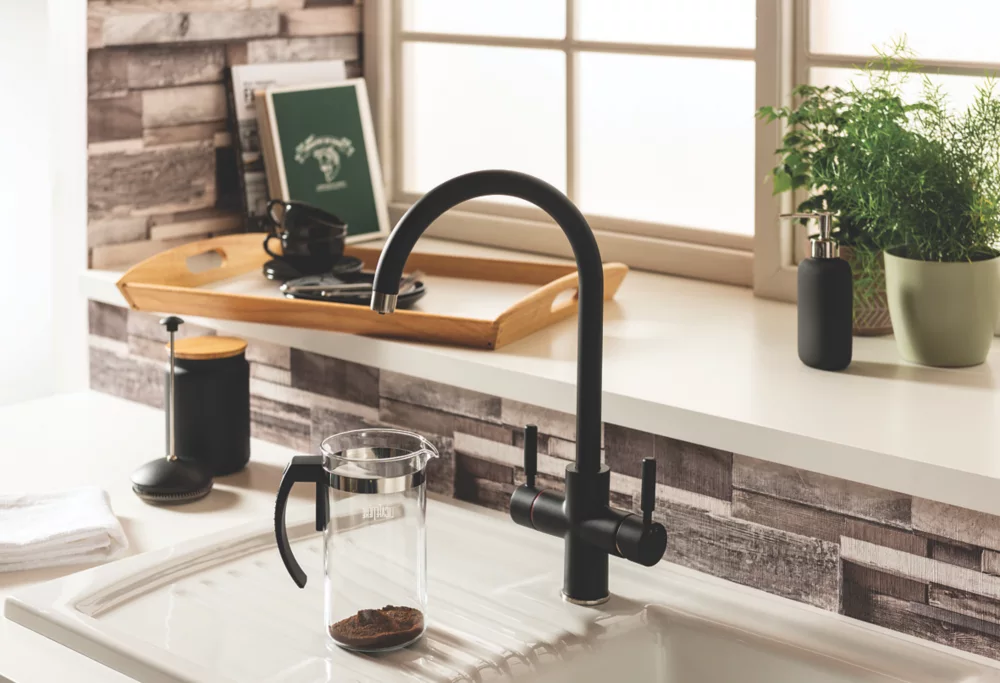 Essentials 3 In 1 Steaming Hot Water Tap Matt Black - Image 3