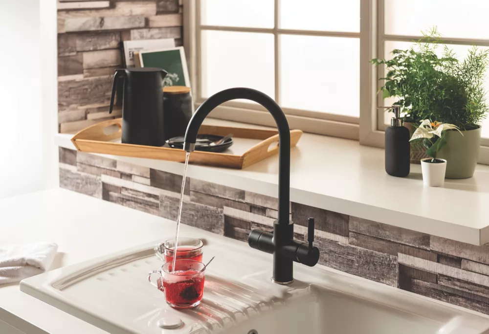 Essentials 3 In 1 Steaming Hot Water Tap Matt Black - Image 4