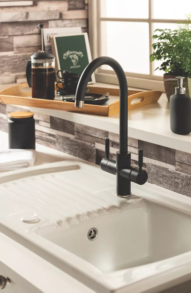 Essentials 3 In 1 Steaming Hot Water Tap Matt Black - Image 5