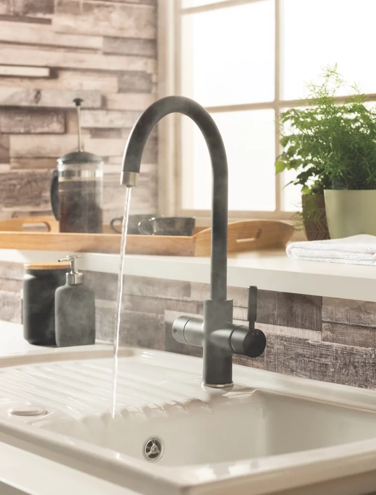 Essentials 3 In 1 Steaming Hot Water Tap Matt Black - Image 6