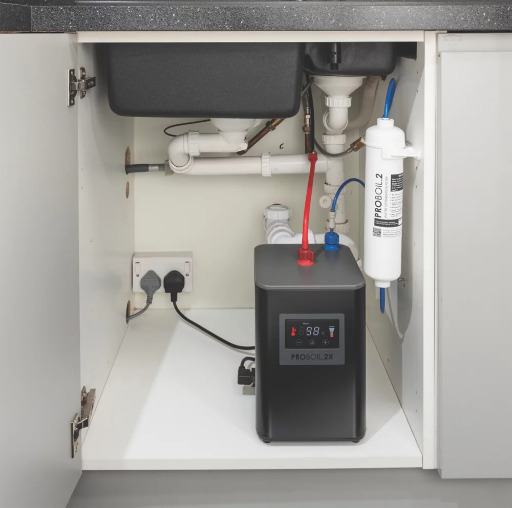 Essentials 3 In 1 Steaming Hot Water Tap Matt Black - Image 7