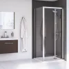 Aqualux Edge 6 Semi-Frameless Square Shower Enclosure LH/RH Polished Silver 800 X 800 X 1900mm