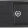Bristan Quartz 1 Bowl Resin Composite Kitchen Sink & Reversible Drainer Black Left Or Right-Handed 1000 X 500mm
