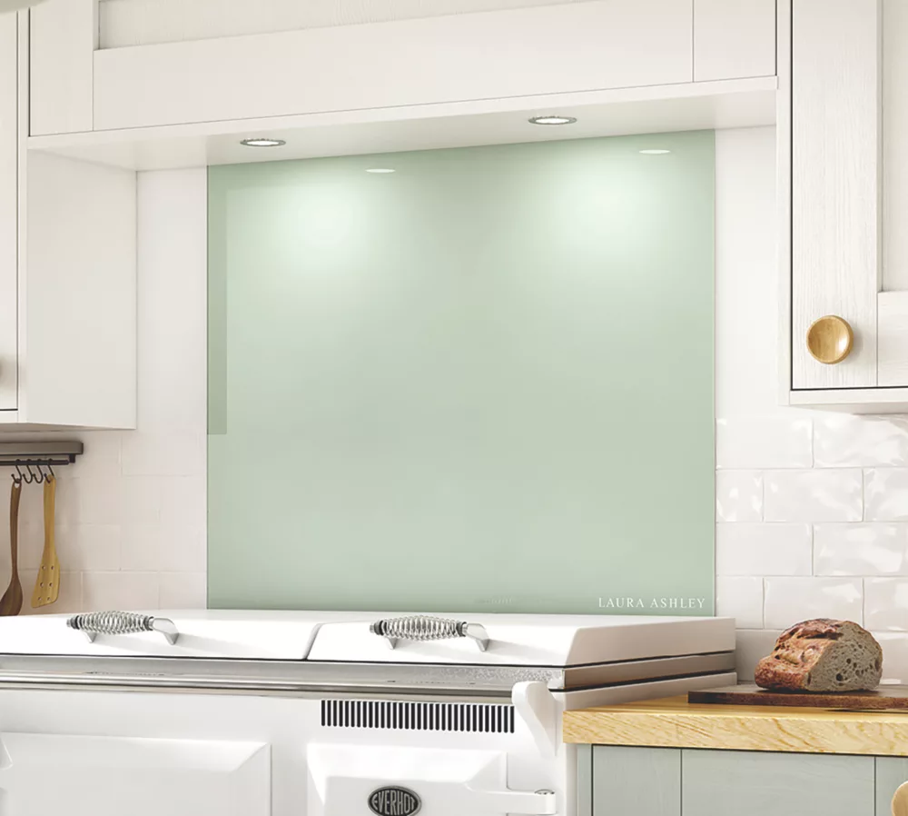 Laura Ashley Eau De Nil Green Self-Adhesive Glass Kitchen Splashback 900 X 750 X 6mm - Image 2