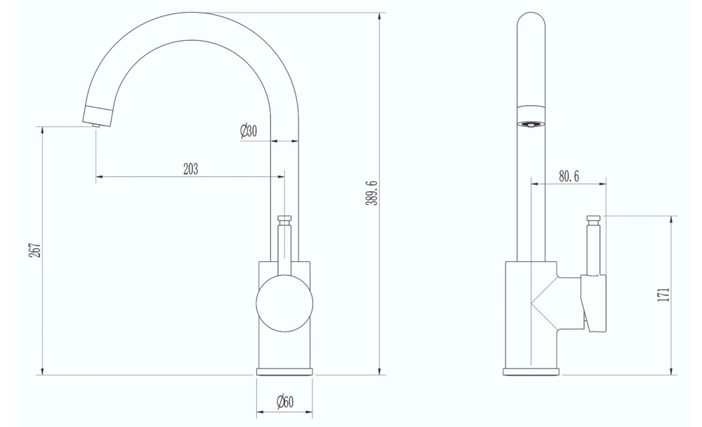 ETAL Single Lever 3-in-1 Hot Water Kitchen Tap Matt Black - Image 4