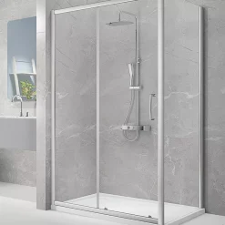 Triton Neo Eight Framed Rectangular Sliding Door Shower Enclosure Reversible Chrome 1400 X 800 X 1900mm