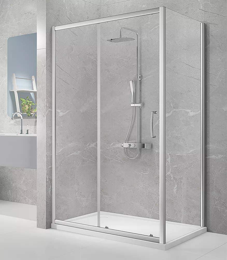 Triton Neo Eight Framed Rectangular Sliding Door Shower Enclosure Reversible Chrome 1400 X 800 X 1900mm