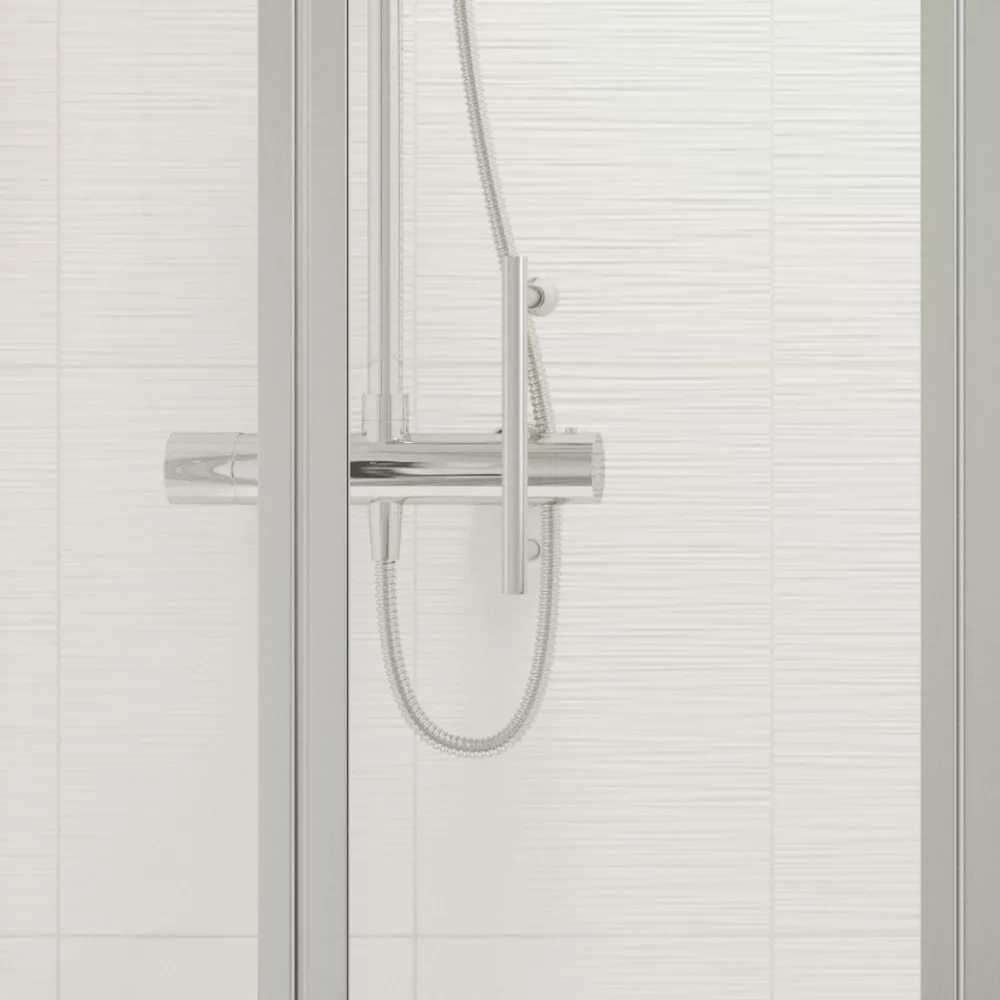 Essentials Framed Rectangular Bi-Fold Shower Door Polished Silver 760 X 1850mm - Image 2