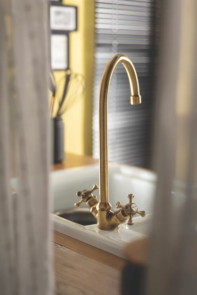 Abode Burford Mono Kitchen Sink Mixer Antique Brass 2 Abode Burford Mono Kitchen Sink Mixer Antique Brass - Image 2
