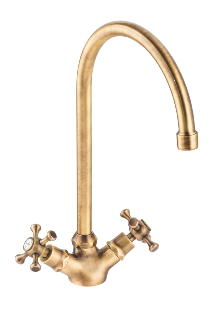 Abode Burford Mono Kitchen Sink Mixer Antique Brass 1 Abode Burford Mono Kitchen Sink Mixer Antique Brass